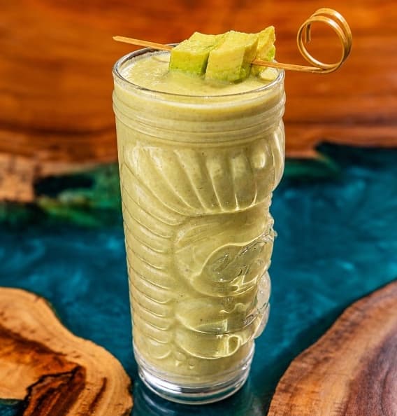 Avocado chocolate shake — Creamy avocado shake blended with chocolate whey protein. Rich, smooth, and naturally satisfying.