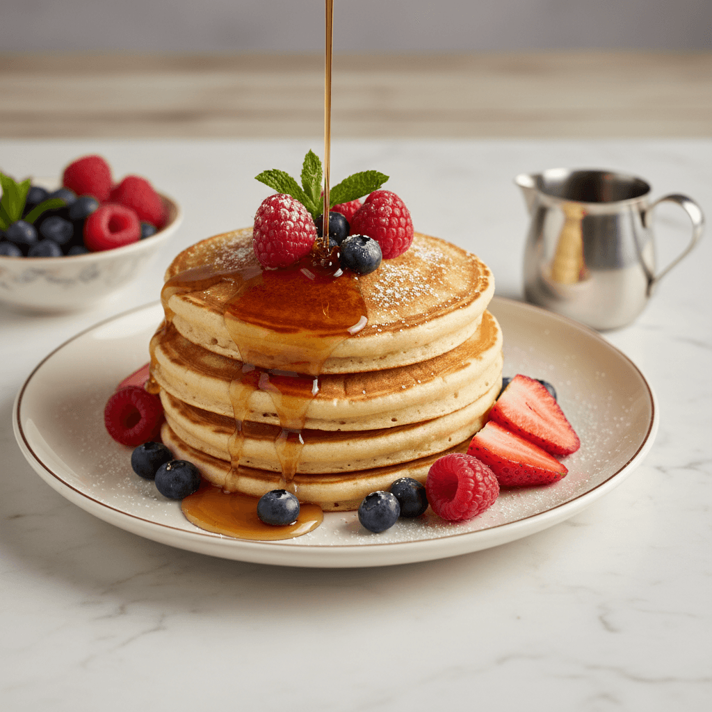 Buttermilk Pancakes — Maple syrup, fresh berries