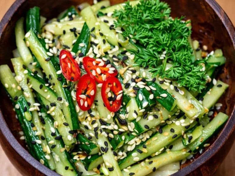 Sunomono — Fresh cucumber salad with vinegar dressing for a light and refreshing taste